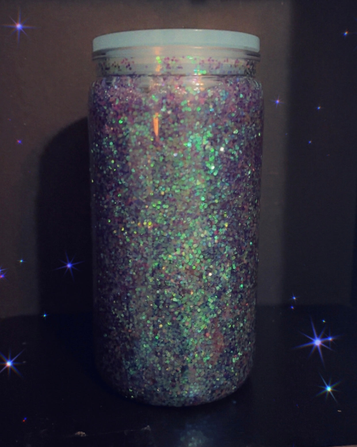 Purple green snow globe glitter- READ DESCRIPTION